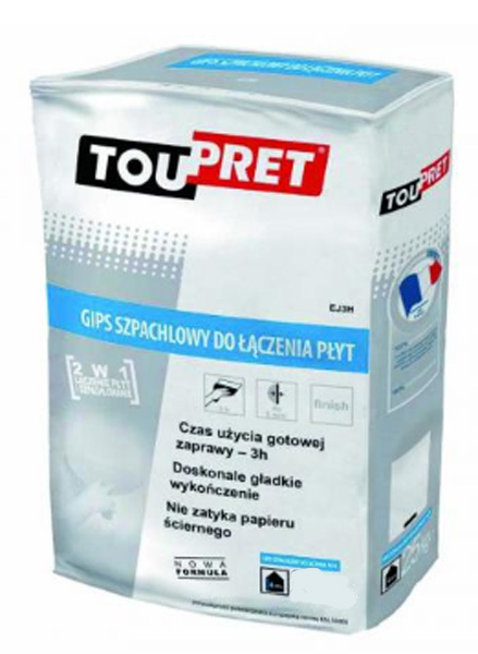 TOUPRET GIPS SZPACHLOWY DO ŁĄCZENIA PŁYT 3H 25KG