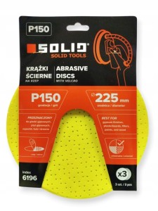 Krążek Ścierny 225 mm P150 Na Rzep Do Żyrafy Papier Ścierny 3 szt. SOLID 6196