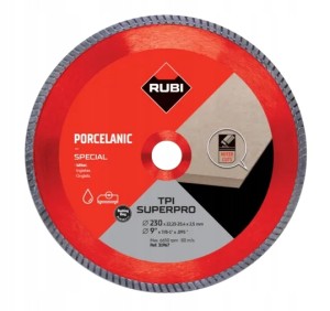 Tarcza Diamentowa TPI 230 mm RUBI SUPERPRO Do Ukosowania Gresu Cięcie Pod Kątem 31967