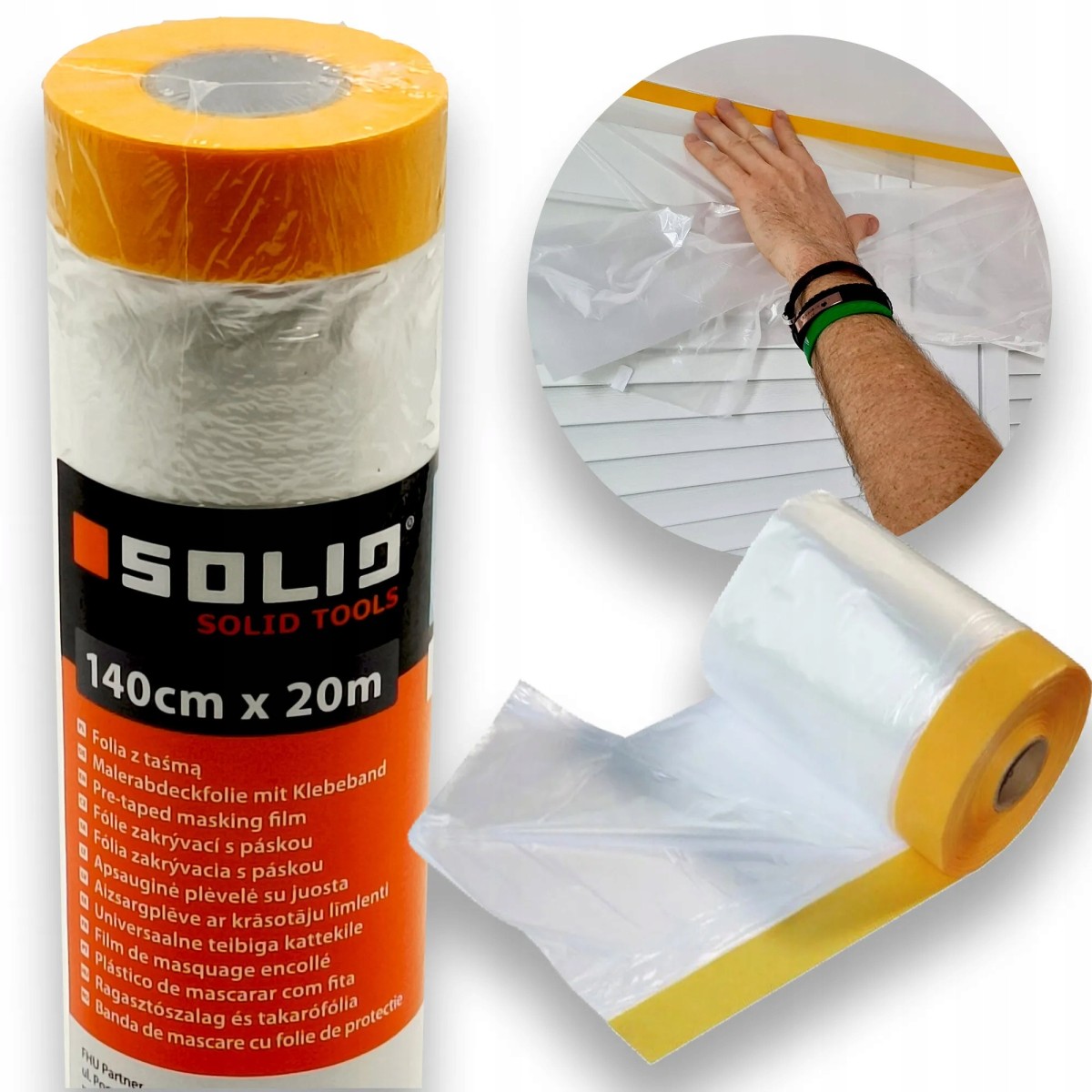 Folia Malarska z Taśmą Washi UV 140 cm x 20 m ANTYCHLAP SOLID 5735