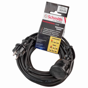 Przedłużacz gumowy SCHMITH 15 m 3x1 mm² H05RR-F 16A 2500W warsztatowy z uziemieniem