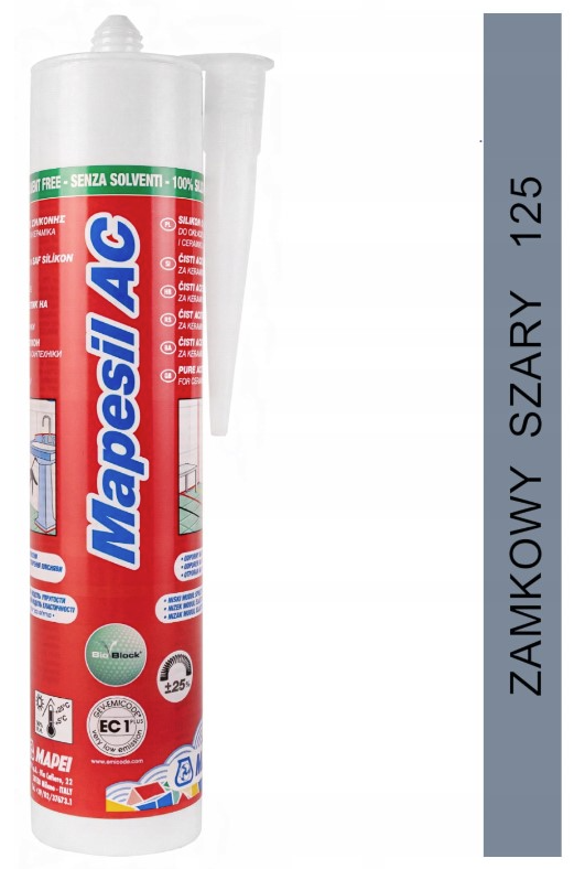 uszczelniacz silikonowy MAPESIL AC 310ml 125 zamkowy szary