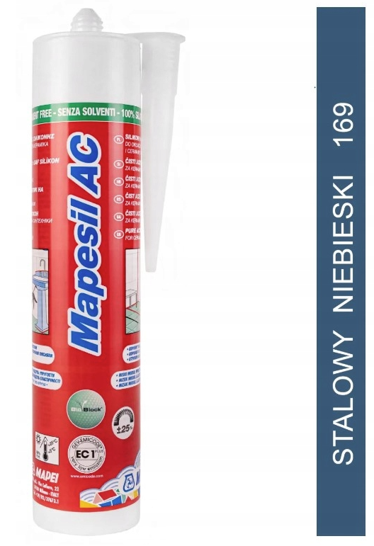 uszczelniacz silikonowy MAPESIL AC 310ml 169 stalowy niebieski