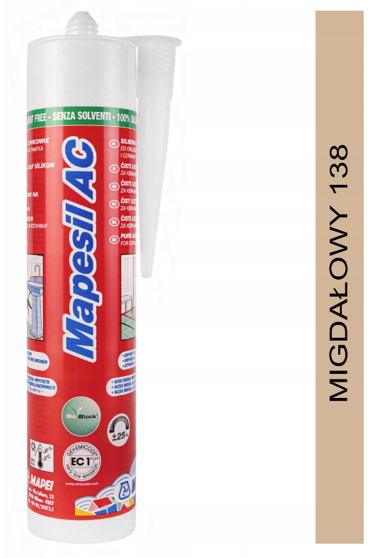 uszczelniacz silikonowy MAPESIL AC 310ml 138 migdałowy