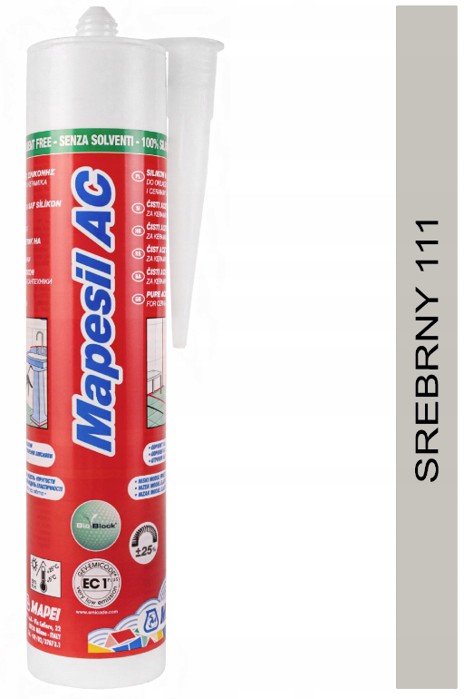 uszczelniacz silikonowy MAPESIL AC 310ml 111 srebrny